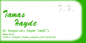 tamas hayde business card